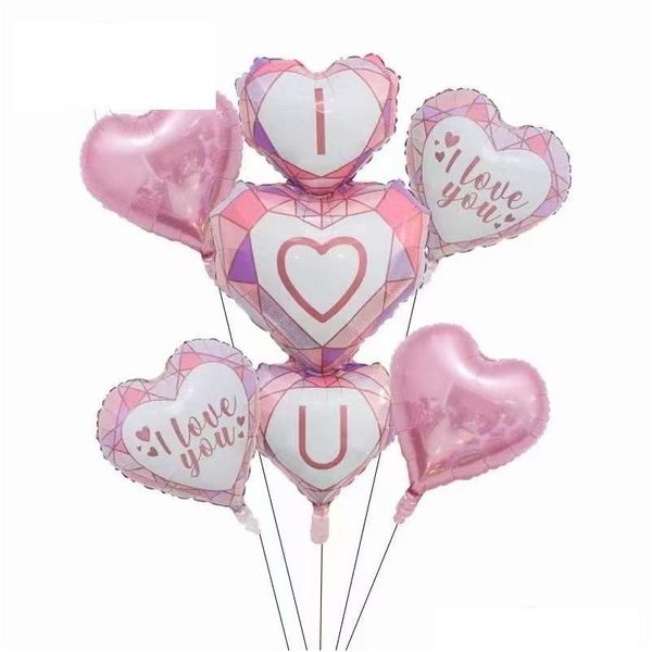 Parti Dekorasyonu 18inch Altın Sier Kırmızı Kalp Aşk Balon Saf Renk Folyo Helyum Baloon Düğün Sevgililer Günü Doğum Günü Malzemeleri Dam Dhsj3