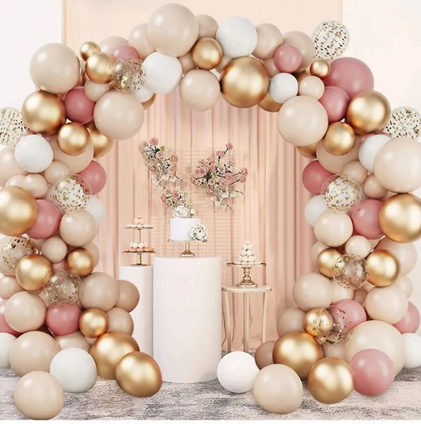 Zartes Rosa Gold Ballon Girlande Bogen Set Hochzeit Geburtstag Party Dekoration Erwachsene Kinder Baby Shower Dekor Ballonzubehör 231225