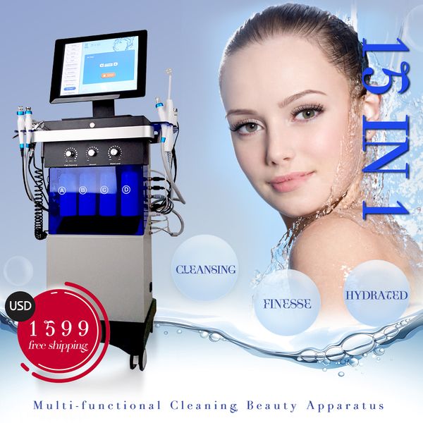 Microdermoabrasione del magazzino statunitense Diamond Skin Ringiovanimento del getto d'acqua che peeling Aqua Metch Atual Machine per la cura del viso per Spa Salon Clinic CE