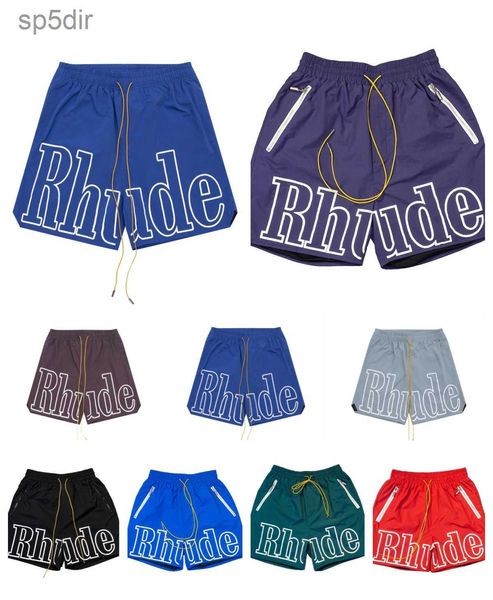 Mans Short Woman Rhude Mens Basketball Short Shorts Luxury Shorts Summer Pantaloni da spiaggia di alta qualità Street Wear Red Blue Black Purple Designer TLJK