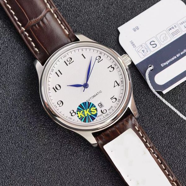 Полностью автоматические механические часы Langi Men, 316 Precision Steel Case, Sapphire Mirror Surface, ремешок для кожи, размер 40 мм, мужские роскошные часы