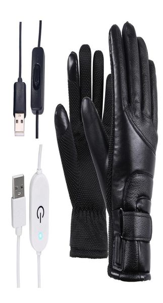 Winter Electric Heide Heizte Handschuhe winddichte Radfahren warme Heizungs -Touchscrise Skihandschuhe USB angetrieben für Männer Frauen 2011048062323