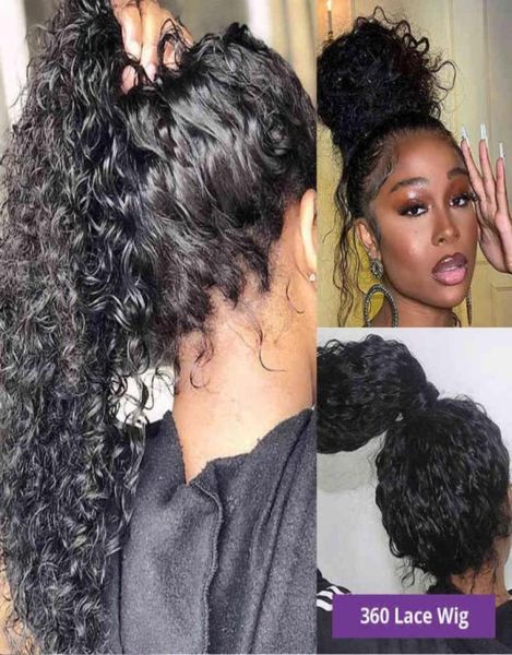 Фронтальный парик для волос Nxy Deep Wics 13x4 Фронтальный парик бразильский кудрявый кружевной кружевные парики для волос для женщин Bob 13x6 HD Передняя вода волна 360 3549841