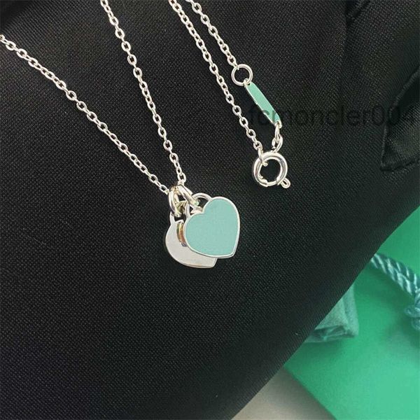 Collana in acciaio inossidabile T Peach Heart Network Red Crowd Glue Glue Love Titanium Necklace Collar Chain Cross Double Lady Sovh