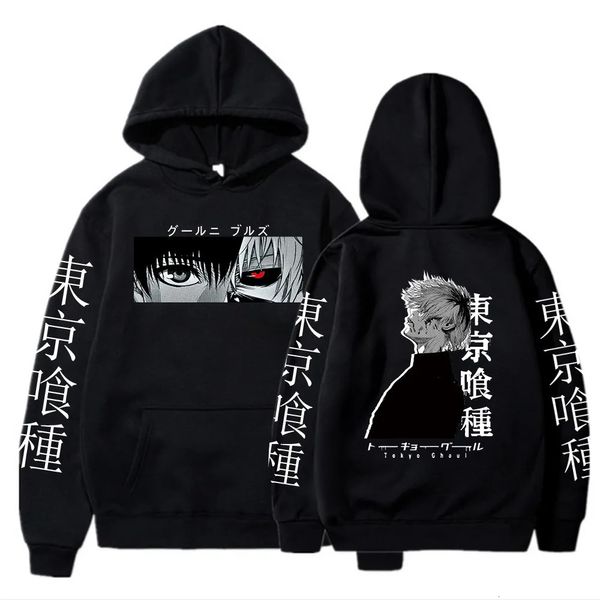 Tokyo Ghul Hoodie Anime Hoodies Ken Kaneki Grafik bedruckte Sweatshirts Tops Männer lässig Hip Hop Streetwear Paar Pullover 231222