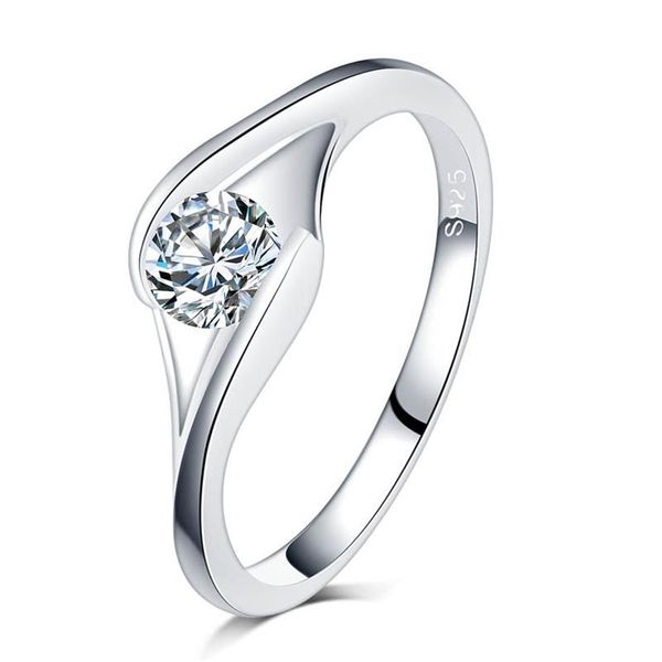 Neuankömmlinge berühmte Designerin Rose Gold Color CZ Crystal High poly Ehering Band Ring für Mann und Woman247i