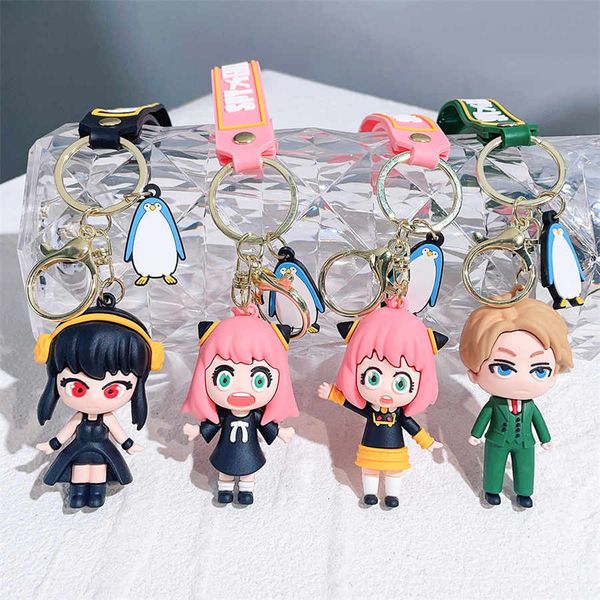 Spy X Family Anya Keychains 3D Coll Keyrings Anime Anya Loid Yor Подвесная ключ -малина