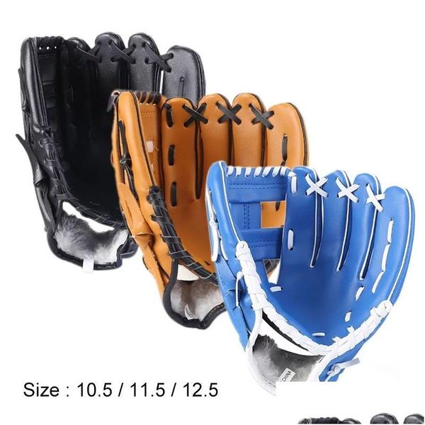 Guanti sportivi Guanto da baseball in pelle per sport all'aria aperta Tre colori Attrezzatura per pratica softball Taglia 9.5/10.5/11.5/12.5 Goccia mano sinistra De Dh8Zn