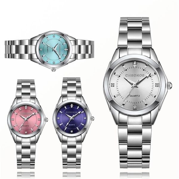 Chronos Women Luxury Athestone из нержавеющей стали Quartz Watches Ladies Business Watch японское кварцевое движение Relogio Feminino 2012333