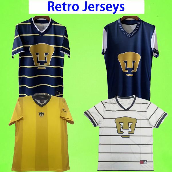 1997 1998 2000 2001 Retro Mexican Football Club UNAM Lion Soccer Jerseys Mens Home Away 97 98 00 01 Vintage Bianco Blu Giallo America