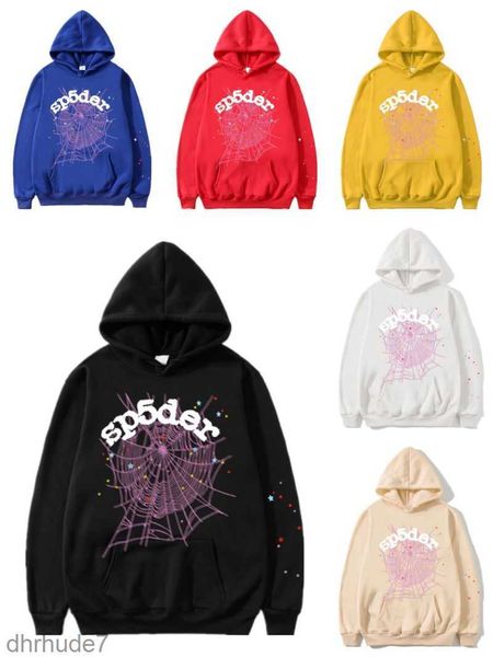 Örümcek Hoodies Erkek Tasarımcı Trailsuit Pembe Hoodie Young Thug SP5der 555555 Erkek Kadınlar Web Ceket Sweatshirt Boyutu S-2XL FV5P