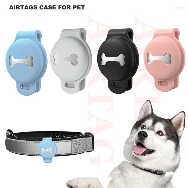 Vestuário para cães para Apple Airtag Case Cat Collar Finder Colorido Luminoso Protetor Silicone Air Tag Tracker Holder Cover