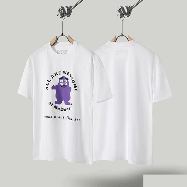 Erkek Tişörtler Baskı Köpük Üstler Pamuk Ağır Tee Sıradan Baggy Cartton T Shirt Erkekler için Damlama Giyim Giysileri Tees Polos OTK6D
