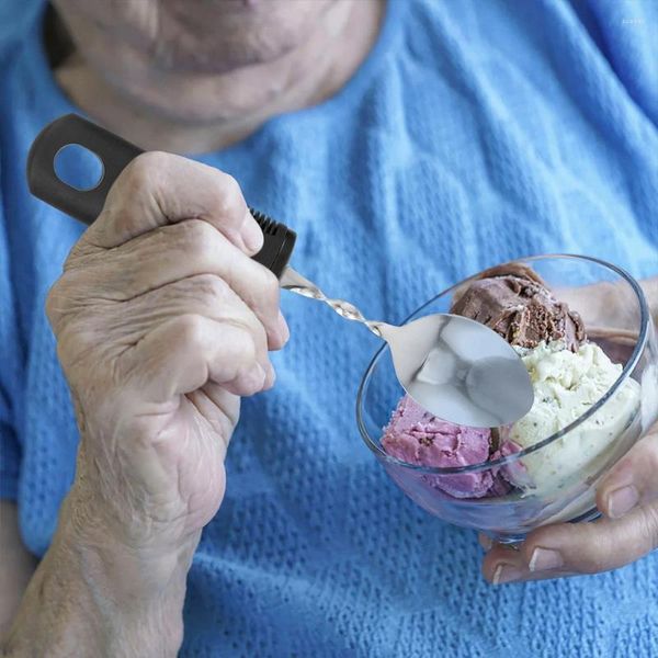 Geschirrsets 2, um biegbare Besteck älteren adaptiven Utensilien Senior Eating Edelstahl Erwachsener zu füttern