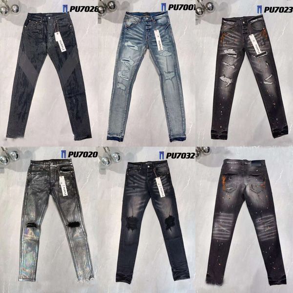 Jeans viola Pantaloni denim Jeans Designer Jean Uomo Pantaloni neri Qualità di fascia alta Design dritto Retro Streetwear Pantaloni sportivi casual Designer Pantaloni da jogging Pantaloni