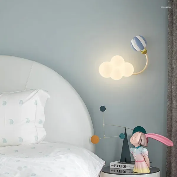 Lampade a parete Minimalista per bambini nuvola per bambini simpatica ragazza da letto da letto da letto da letto moderno moderno asilo nido romantico caldo lampada per bambini