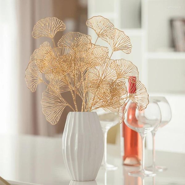 Fiori decorativi oro oro foglie di palma foglie di nozze decorazione di ghirlande natalizie accessori per la casa decorazioni soggiorno plastica