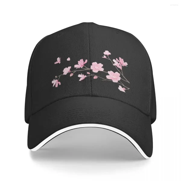 Bola bonés flor de cerejeira flor planta - fundo transparente boné de beisebol militar tático streetwear chapéu feminino masculino