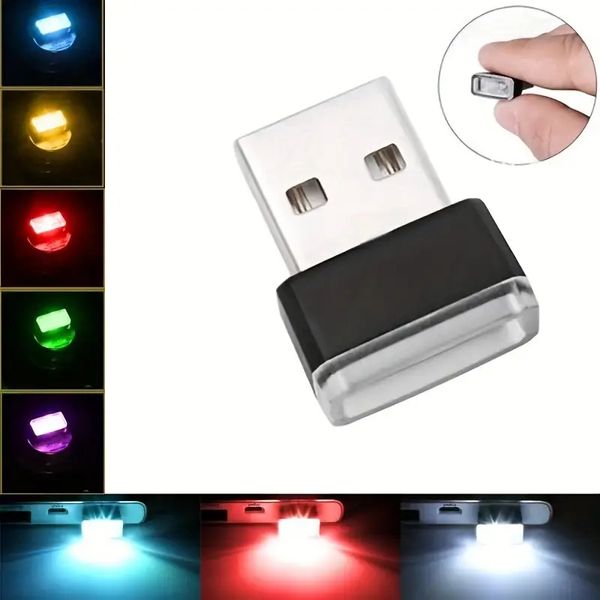 Mini USB LED LED Light Ambient Night Light Decorative Neon Lamp Auto Interior Atmosfera Emergência PC PC Mobile Power Charging Presente