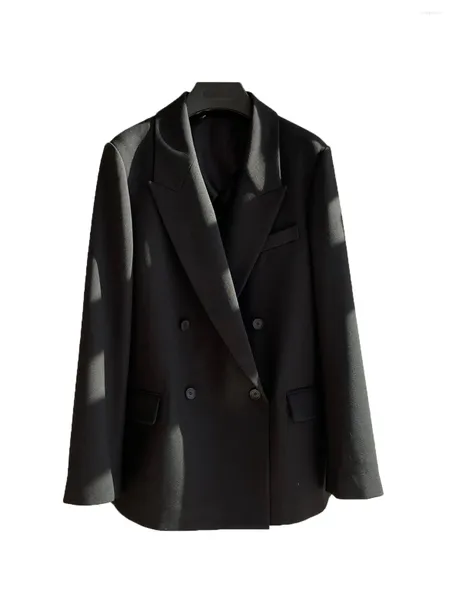 Giacche da donna giacca nera giacca moda di alta classe semplice comodo versatile 2024 autunno e inverno 1205