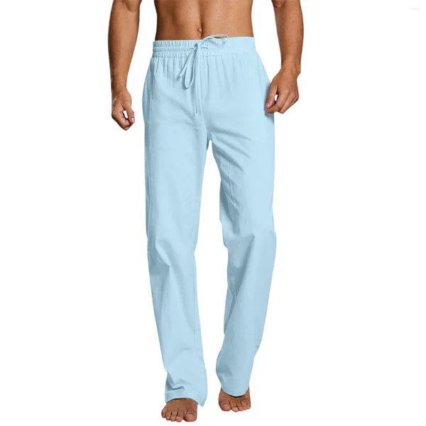 Calça masculina masculina calça sólida casual curto comprimento completo lastro de empolgante calça de moda