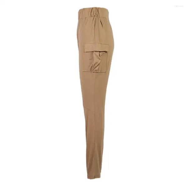 Pantaloni da donna Cuciture tascabili rinforzate Pantaloni sportivi in vita elastica alta con multitasche Tessuto morbido ed elastico per quattro stagioni