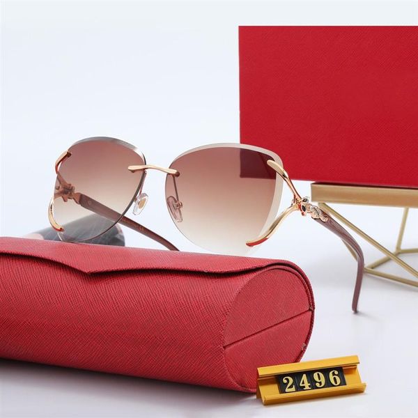 Luxusdesignerin Sonnenbrille für Frauen Fox Sonnenbrille Mode polarisierte UV -Schutzmarke Brille Frau Goggle Wrap Driving Fox Eye226p
