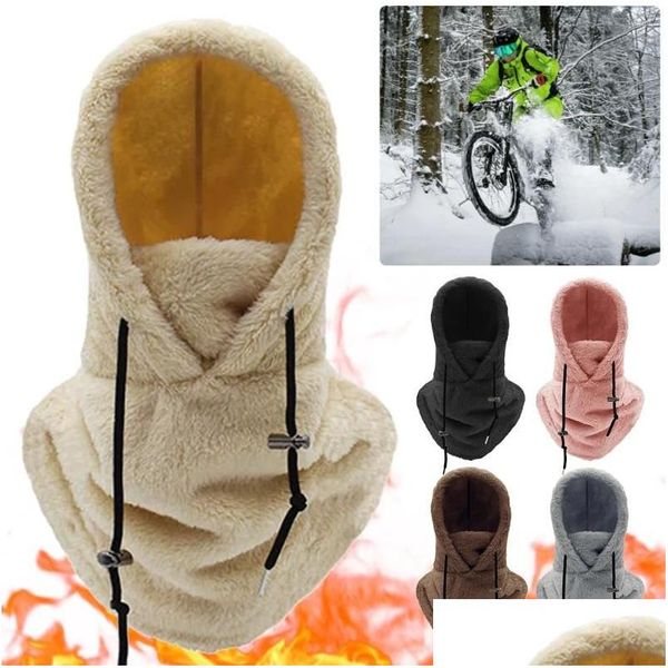 Decke Decken Kaltes Wetter Kappen Schal mit verstellbarem Dstring dicker warmer Hals er winddicht atmungsaktiv für Outdoor Cyclin Homefavor Dh0K7