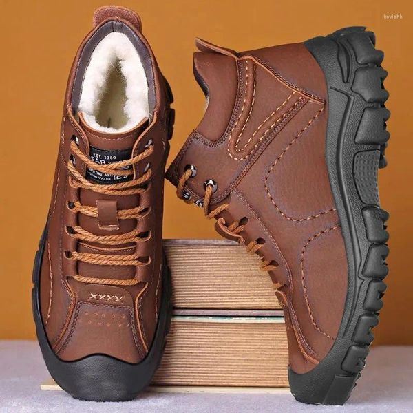 BOTAS 2023 Sapatos de algodão de inverno Men, além de lã grossa esportes casuais casuais masculino masculino de moda ao ar livre neve