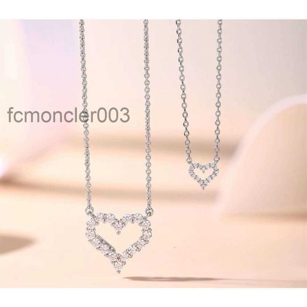 Colar V Gold High Edition Ti-Co Heart Novo pingente de diamante feminino de diamante feminino T Double T Hollow Chain Fashion Designer FY4Y