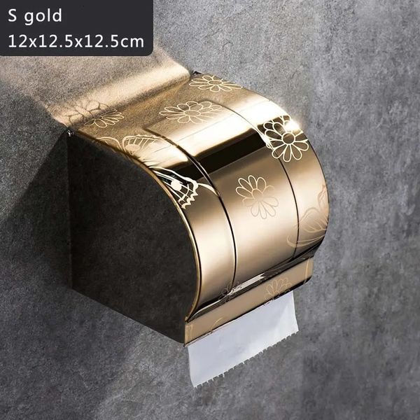 Porta carta igienica Scatola creativa per fazzoletti in acciaio inossidabile dorato impermeabile 231225