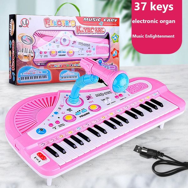 Elektronisches Klavier mit 37 Tasten für Kinder mit Mikrofon, Musikinstrument, Spielzeug, Lernspielzeug, Geschenk für Kinder, Mädchen, Jungen, 231225