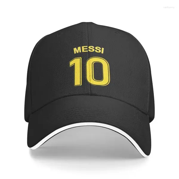 Caps de bola personalizados Messis amarelo 10 Base de beisebol de futebol Sun Protection masculino homem de futebol ajustável Hat Spring Spring