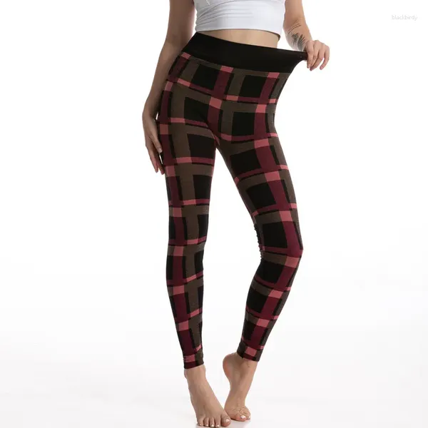 Frauen Leggings Frau Leggins Ladies Hosen Plaid Fitness Sport nahtloses Fitnessstudio Training Schlanke Push -up -Strumpfhosen weiblich Sporty