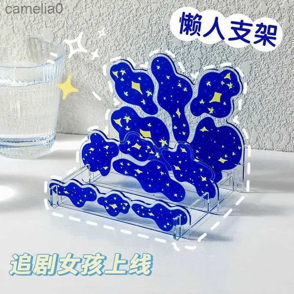 Tablet PC steht Kawaii tragbarer Acryldesktop -Lesehalter für Pad Mobiltelefon Tablet PC Notebook -Bücher Transparent Stand Holder Accessoriel231225