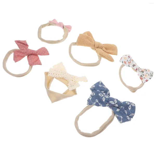 Bandanas 6 PCs Baby Girl Bow Bandas da cabeça da cabeça Acessórios para meninas para cabelos arcos de 2 anos de idade