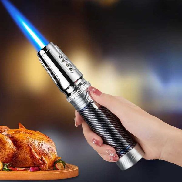 Neue Metall Outdoor BBQ Aufblasbare Turbine Leichter Taschenlampe Metall Zündpistole Küche Schweißen Gun Butan Feuerzeuge Küche Gadget