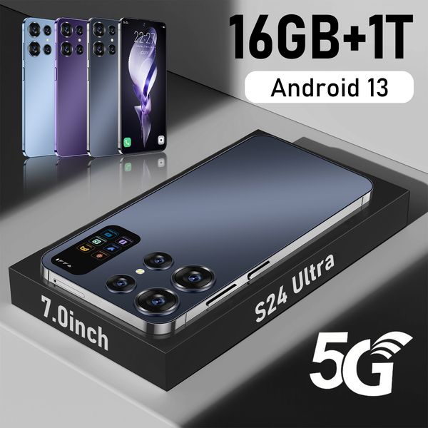 S24 Ultra 5G-Smartphone, 7,0-Zoll-Telefon, 16 GB + 1 TB, 4G, 5G-Smartphone, 8000 mAh, großer Akku, Dual-SIM-Telefon. Globale Version des Telefons