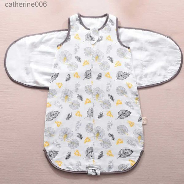 Schlafsäcke Baby Schlafsack Wearable Decke Neugeborene Wickel Wrap Sack Gaze Bambus Baumwolle Spring 1Tog Schlafsack Wickel 0-24ml231226