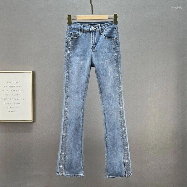 Jeans feminino Mulheres 2024 Primavera Autumn Moda High Colo