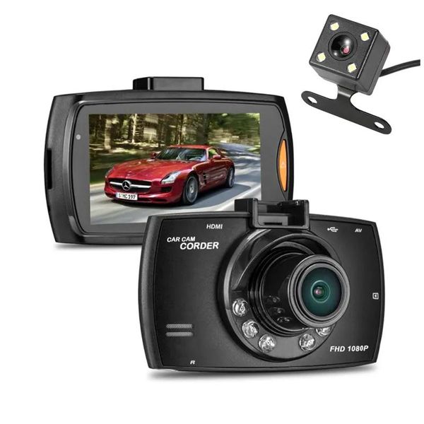 DVRs 2Ch Carro DVR Condução Dashcam Veículo Gravador Digital 2.7 