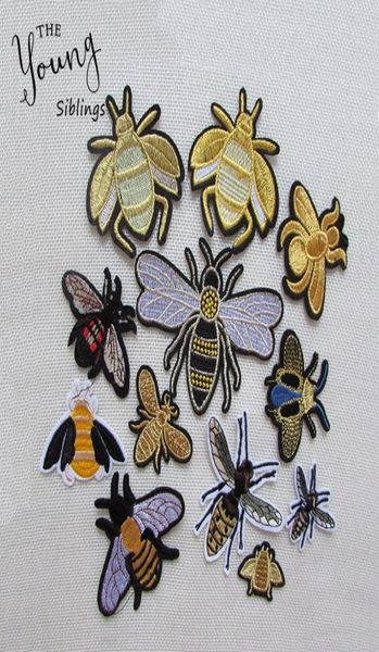 Remendo de roupas de costura de alta qualidade ferro em bordado acessório remendos fixar motivos de apliques costurar em vestuário adesivos coroa abelha ne6297619