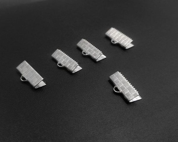 1013152025mm Metallschmuck, das Ende Crimp Ribbon Kordende Verschlüsse Silberton -Schmuckfunde Komponenten Accessoires1759392