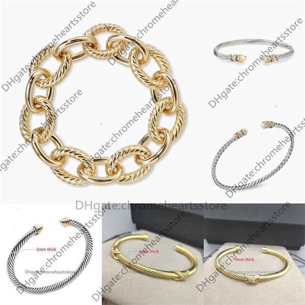 X Armband Armreif Damen Schmuck Draht Luxus 925 Sterling Silber Ovale Gliederkette Designer Herrenmode Twisted Gold Manschettenarmbänder Designer Vergoldeter Kopfschmuck