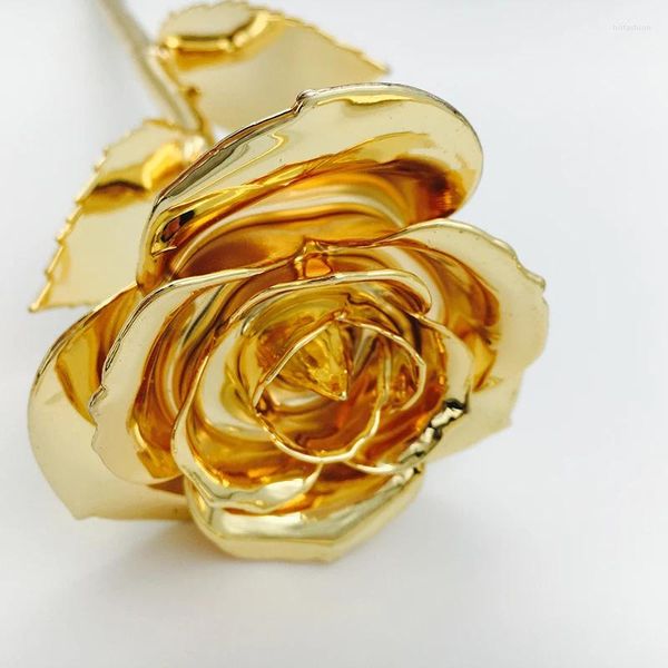 Dekorative Blumen 24K Gold plattiert natürliche konservierte Rose mit echter Blume im Inneren für Hochzeitsgästegeschenke