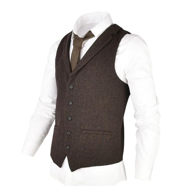 Giacche VOBOOM WOTHEN TWEED SULLA SULLA PER UN U da uomo Basco ad aringa Slim Fit Blend premium Blend singolo Caodo di giro Caorage Marrone 018