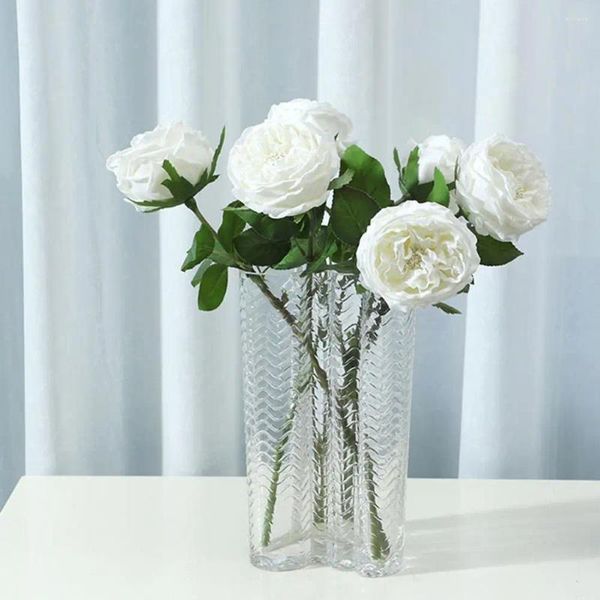 Fiori decorativi fiore singolo ramo realistico senza irrigare gli oggetti di scena non tradizionanti in stile vero tocco Rose per il matrimonio