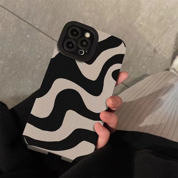 Zebra Stripes Pattern Creative Phone Case para iPhone 15 14 13 11 12 Pro Max 7 8 Plus x XS Max XR Chefe à prova de choque acessórios 350pcs