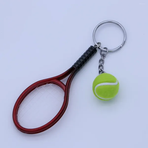 Anahtarlık 2 adet Tenis Raket Anahtarlık Anahtar Yüzük Backpack Charms Sports Okul Karnavalı Ödül Partisi Hediyeler