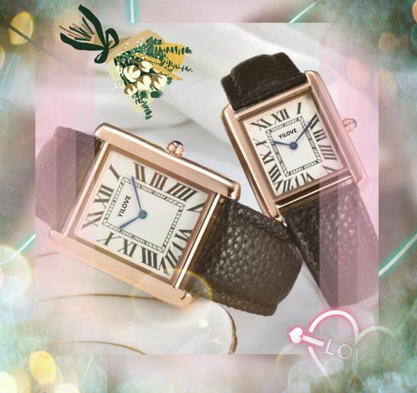 Hochwertige Liebhaber Designer Uhren Männer Frauen Japan Quarz Bewegung Freier Business Clock Square Römische Panzerreihe Alle Kriminalität Ultra Thin Cute Watch Montre de Luxe